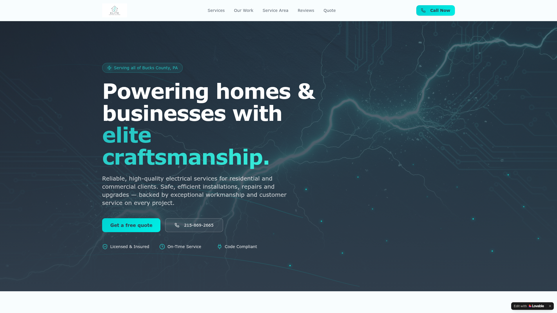 Elite Electric website